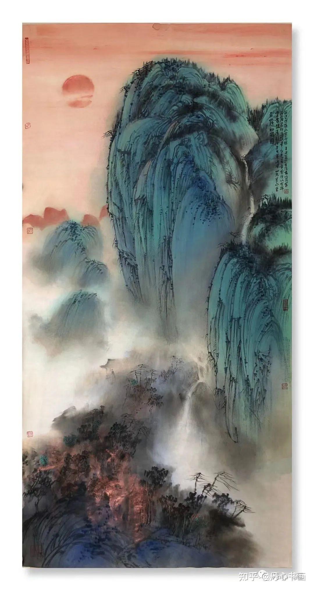 气韵雄浑绮丽清秀重彩山水画家高顺岭