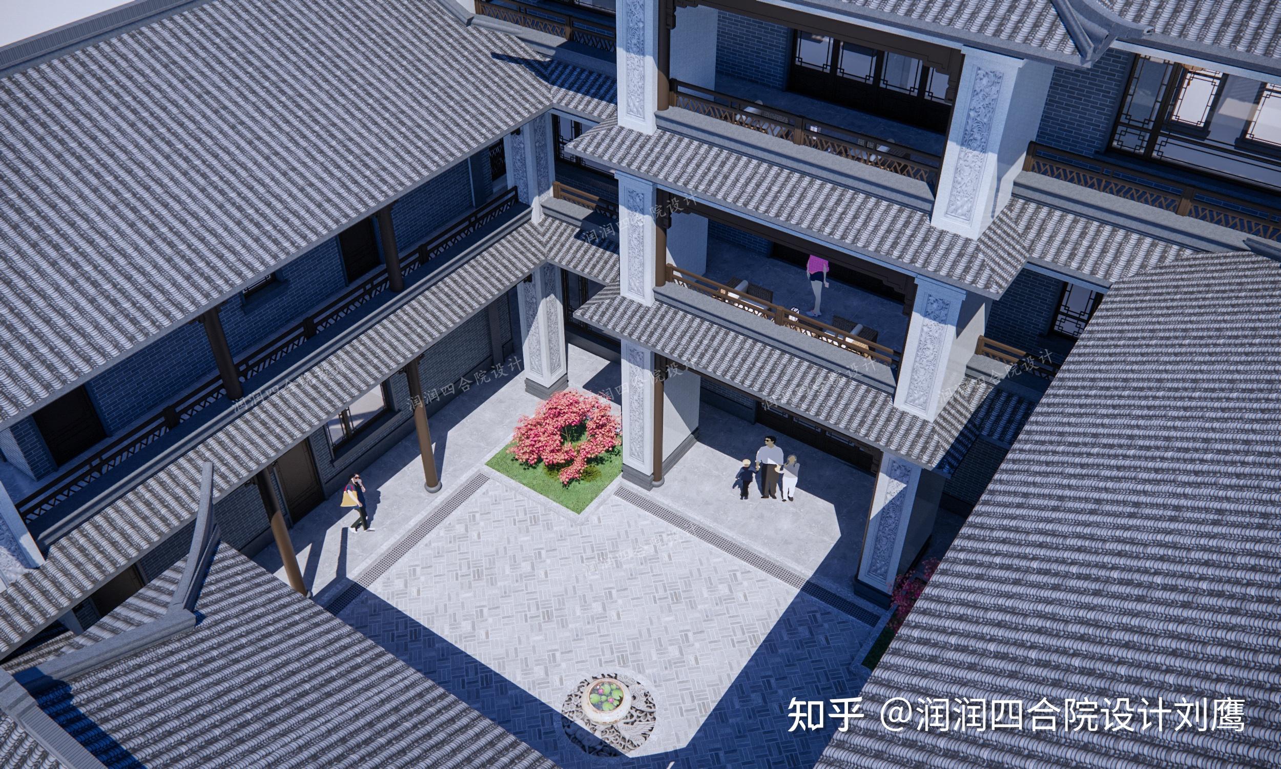 润润四合院设计刘鹰:潮汕中式三层四合院25×26.5,青砖与石材搭出别致的古朴高级感 - 知乎