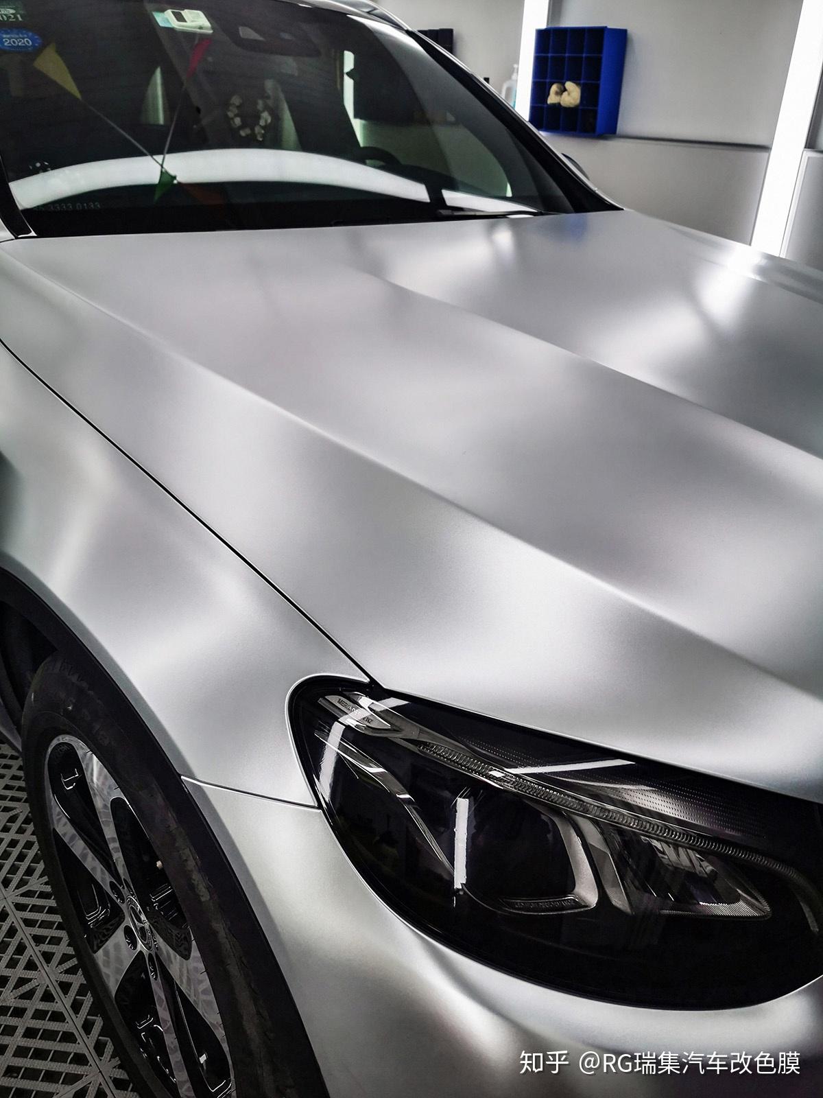 奔驰glc车身改色电光银rg瑞集改色膜河北石家庄