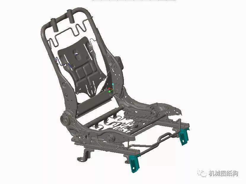 汽車轎車汽車座椅骨架結構框架模型圖紙proecreo