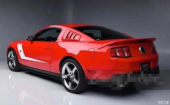 炙热的红色车漆福特野马roush肌肉跑车改装