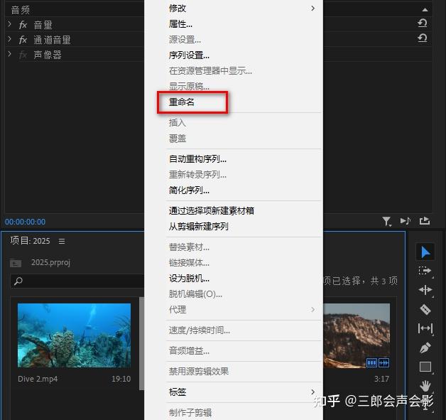 Premiere中序列名称重命名的4种方式