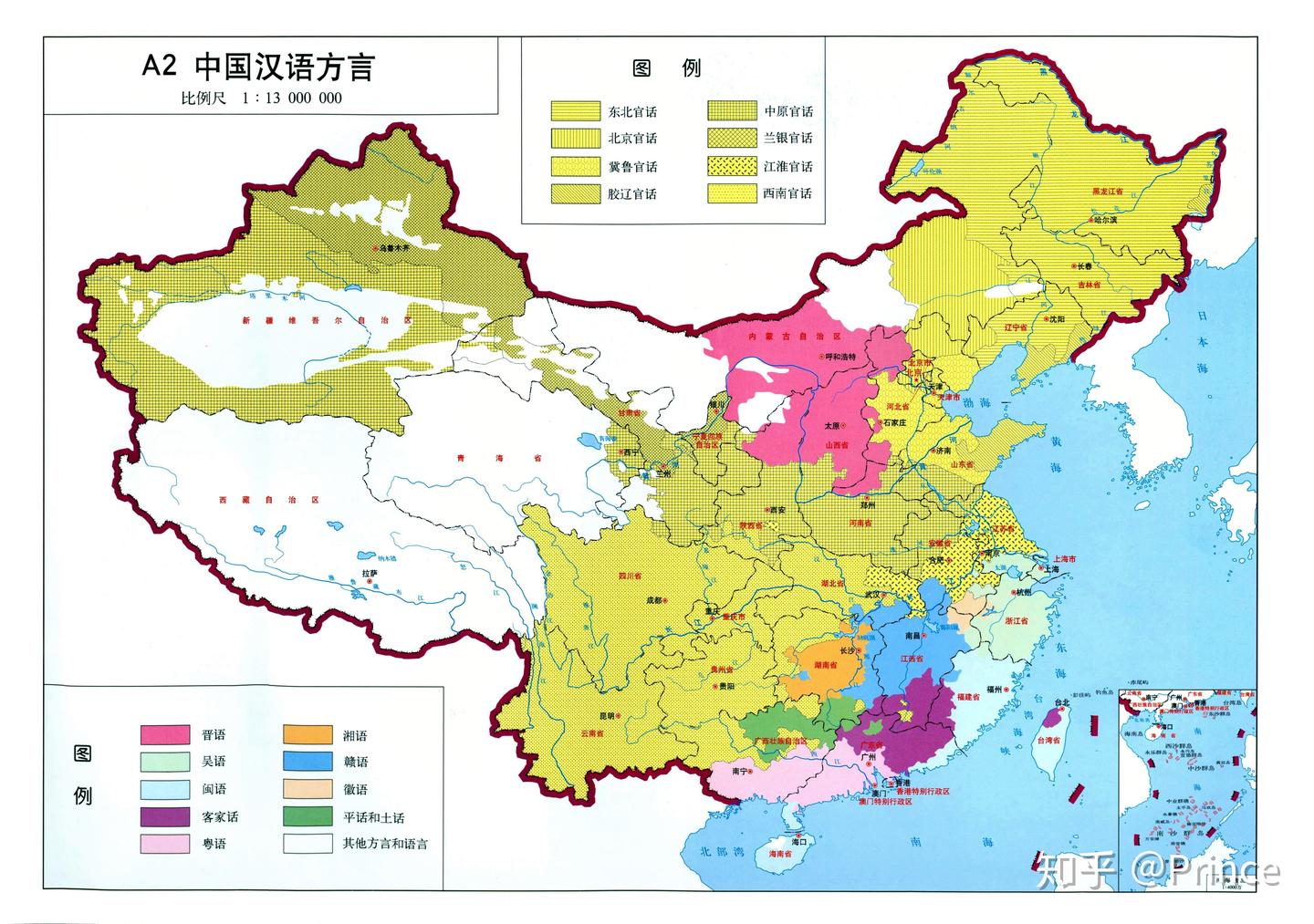 中国语言及汉语方言分布图 - 知乎