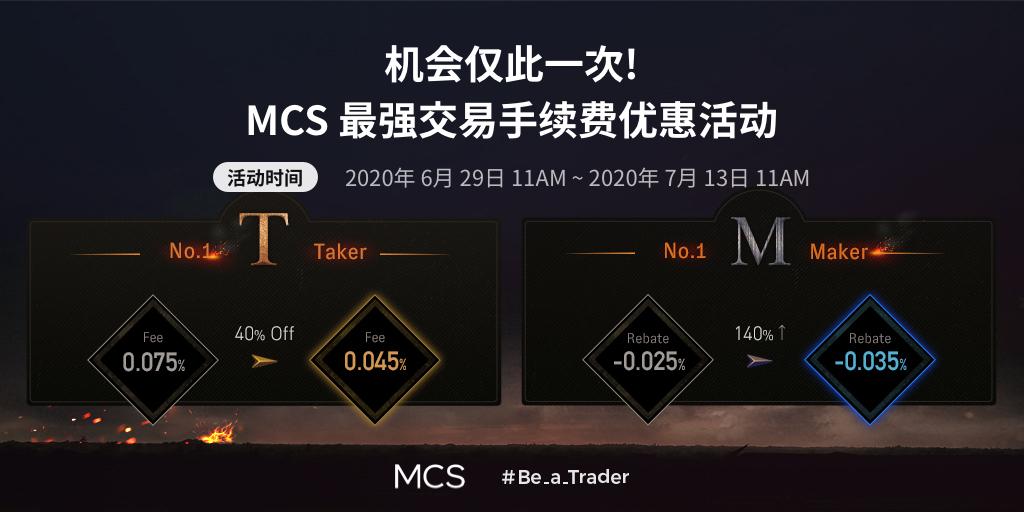 Mcs最强交易手续费优惠活动 Maker手续费返利高达140 知乎