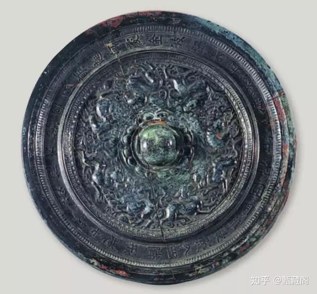 中国美術 唐代 古鏡 銅鏡 花鳥八稜鏡 中国唐代の化粧鏡、むしろ高級美術品