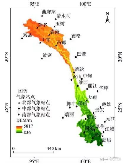 澜沧江流域图|引自陈素景,李丽娟 等,近55年来澜沧江流域降水时空