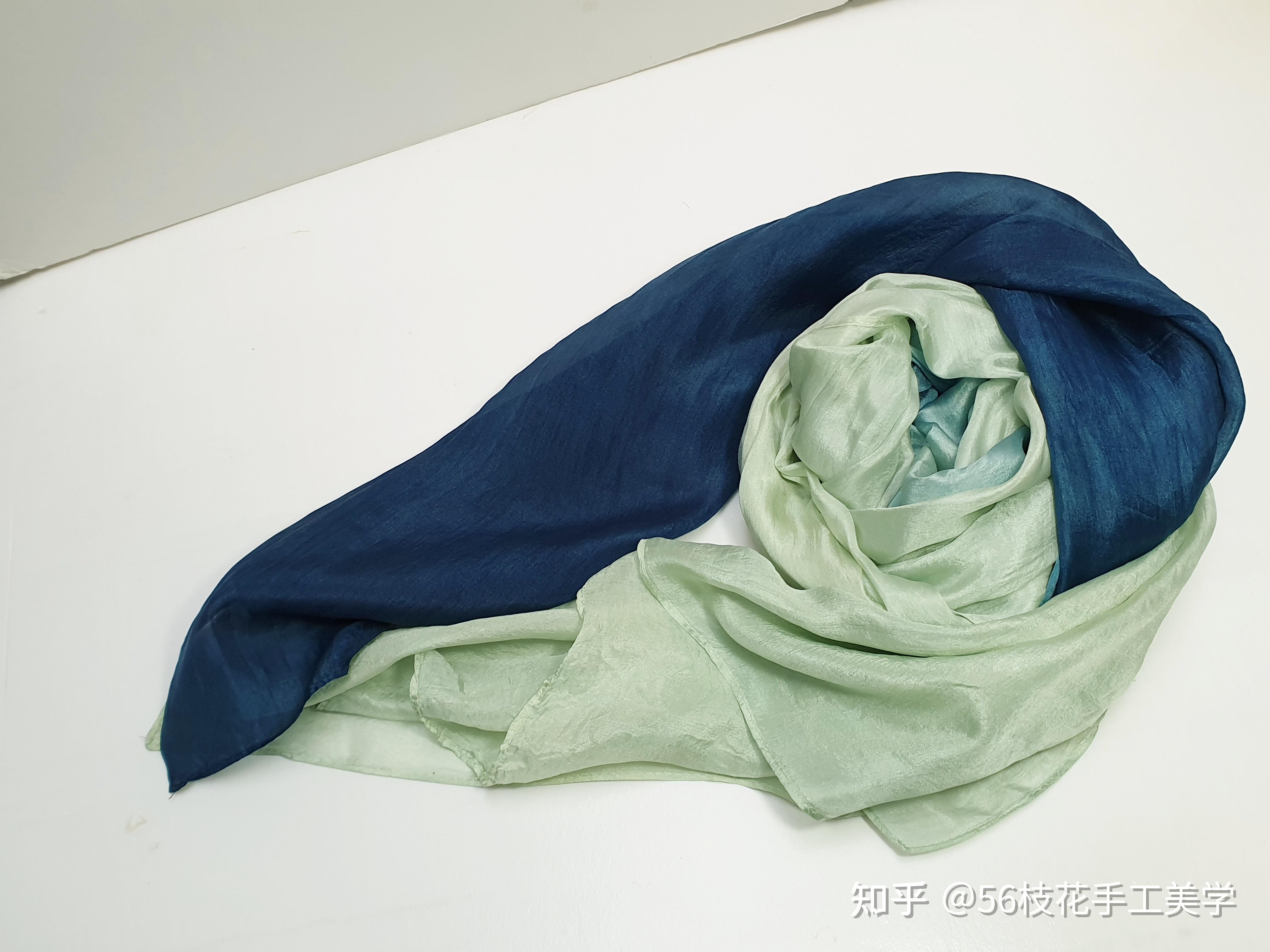 青绿围巾——根据《只此青绿》草木染的围巾 传承古法染色工艺