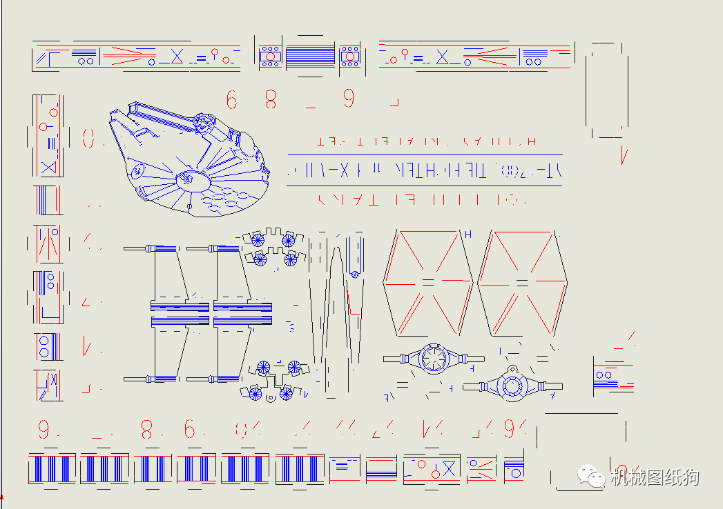 飞行模型千年隼号millenniumfalcon宇宙飞船激光切割图纸dwg格式