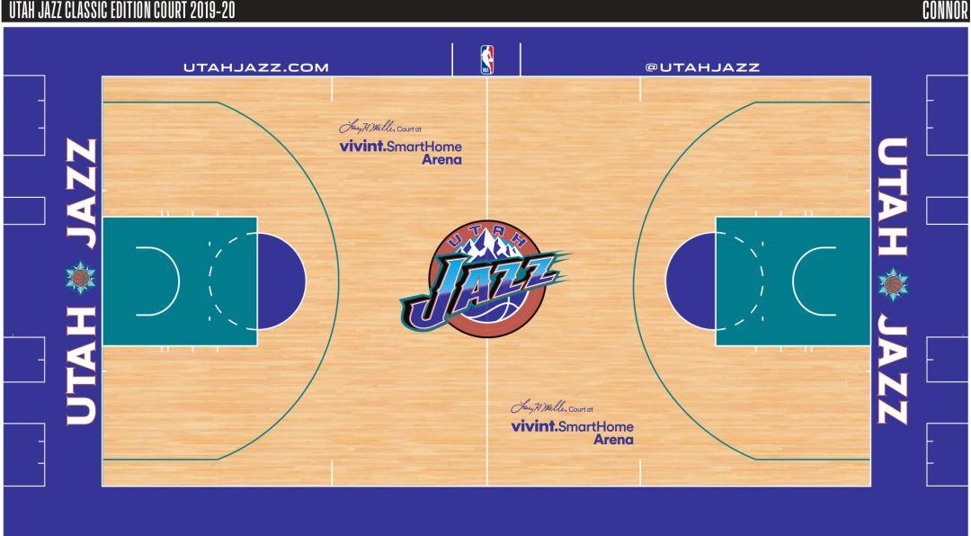 其中猛龙,灰熊,爵士,勇士和黄蜂等队,都将在新赛季启用复古地板.