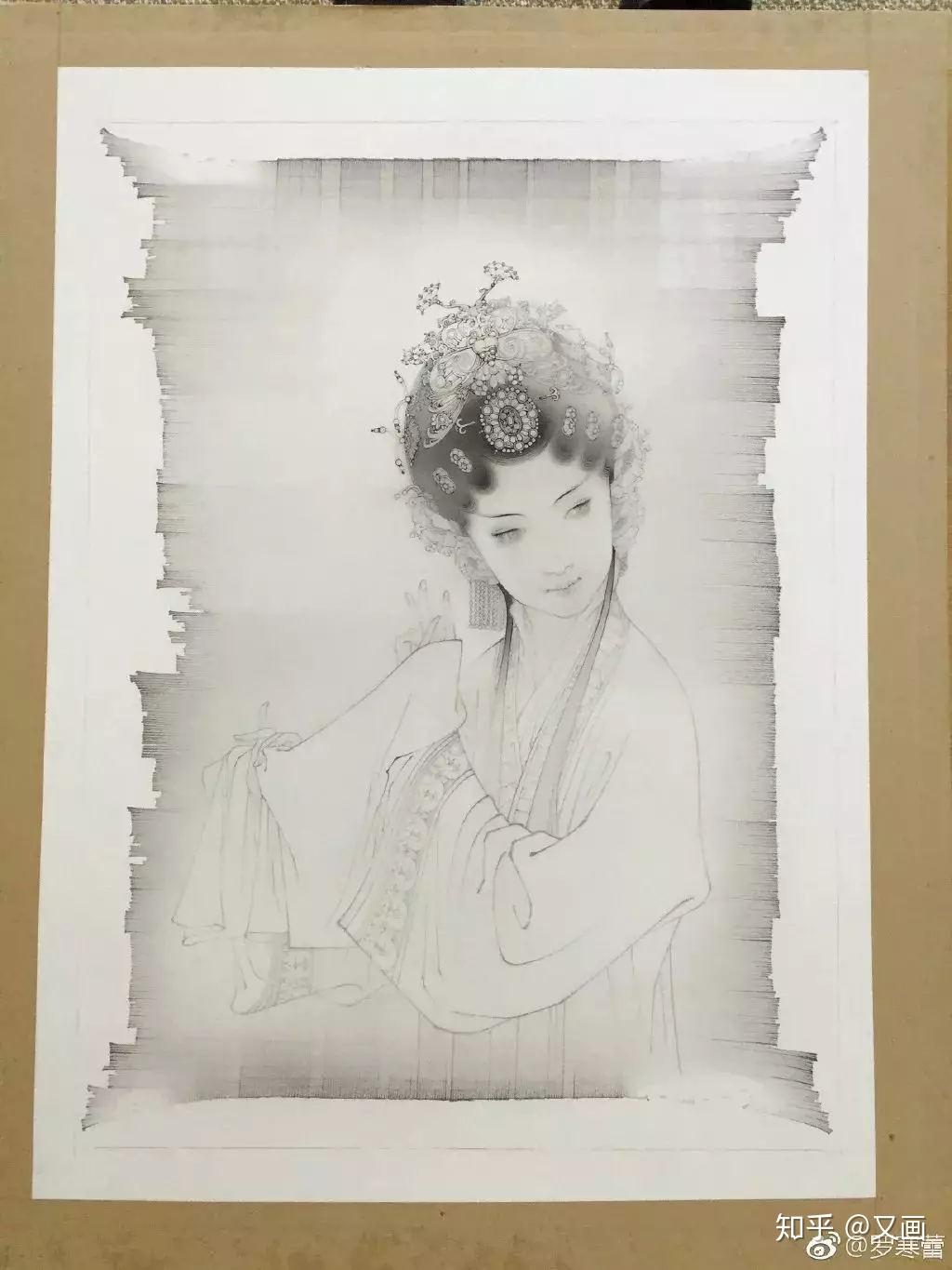 罗寒蕾工笔白描用一支会呼吸的笔织一张网细腻典雅笔触更是耐人寻味