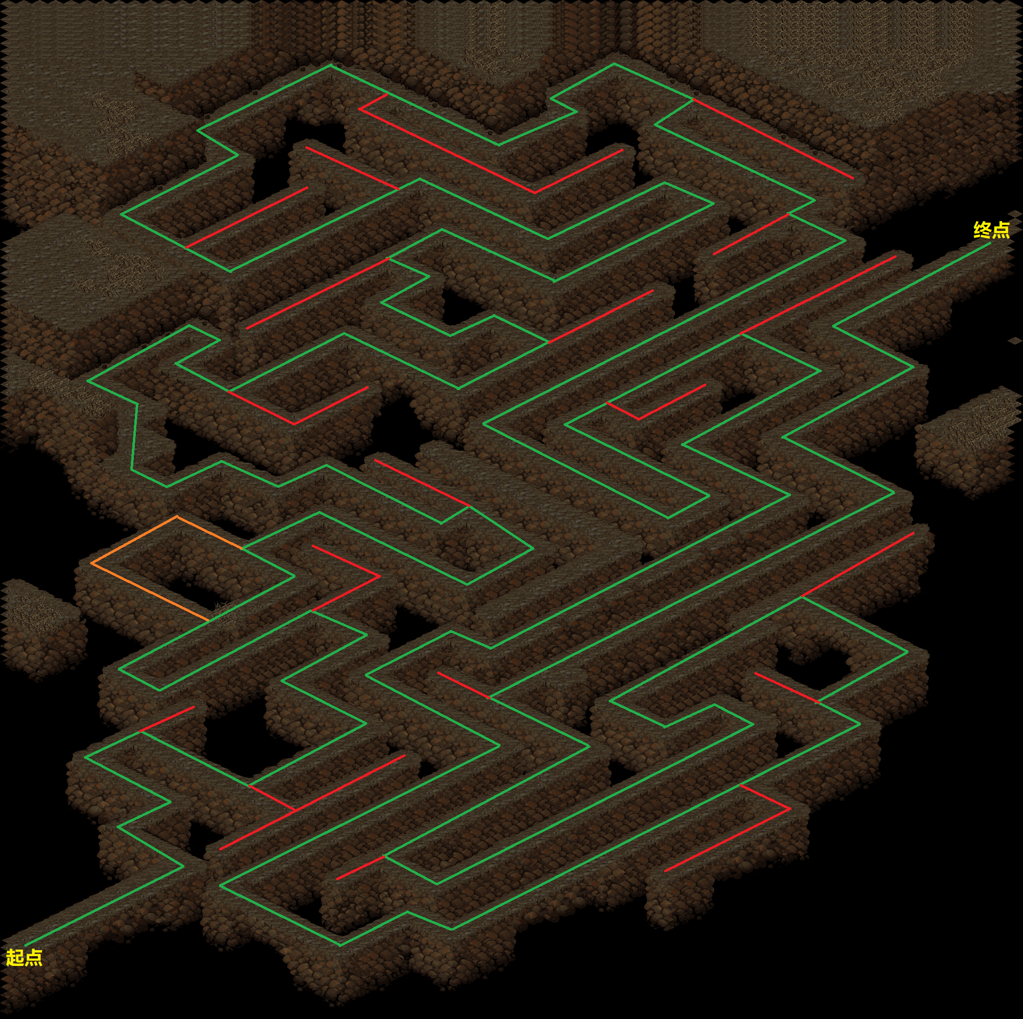 前段这个迷宫还是很有dos版特色的,就是主路的长度与支路的长度大约1