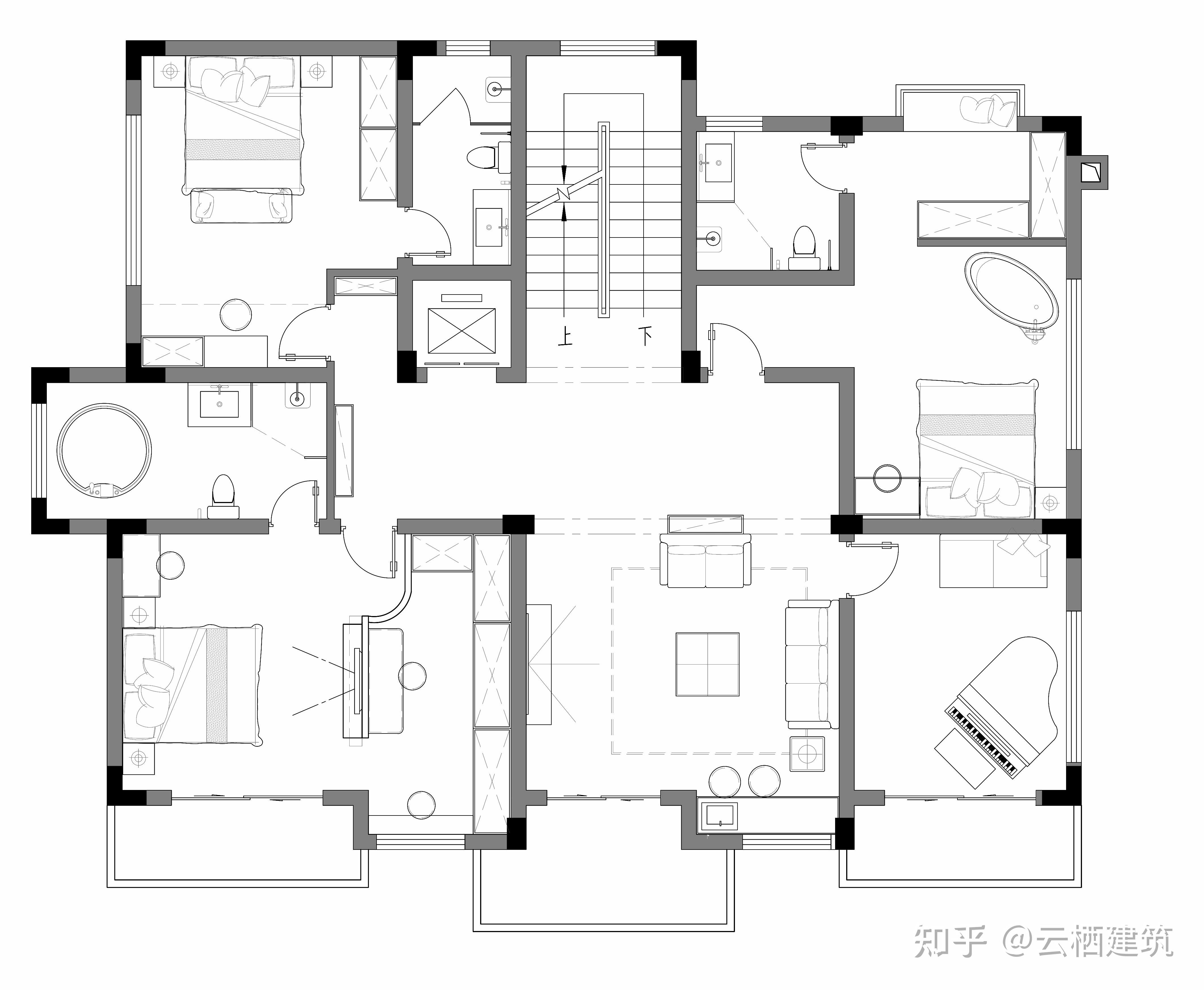 云栖建筑丨四层新中式奢华别墅,雅奢东方!