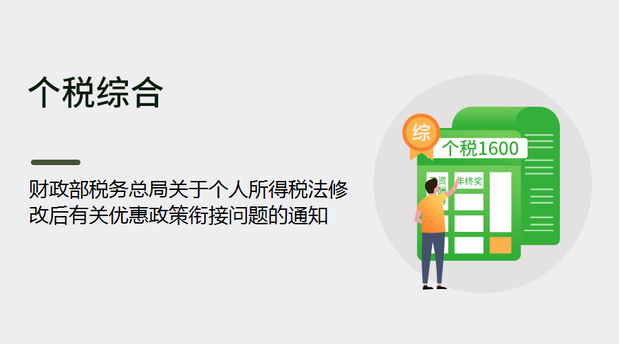 財政部稅務總局關於個人所得稅法修改後有關優惠政策銜接問題的通知