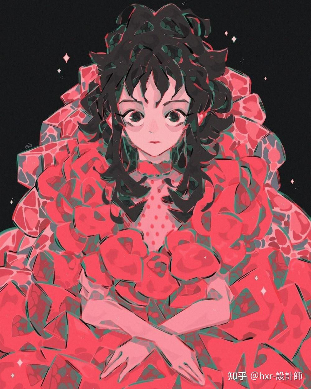 插画师elohimesins风格独特的二次元粉色系的插画配色绝了6767