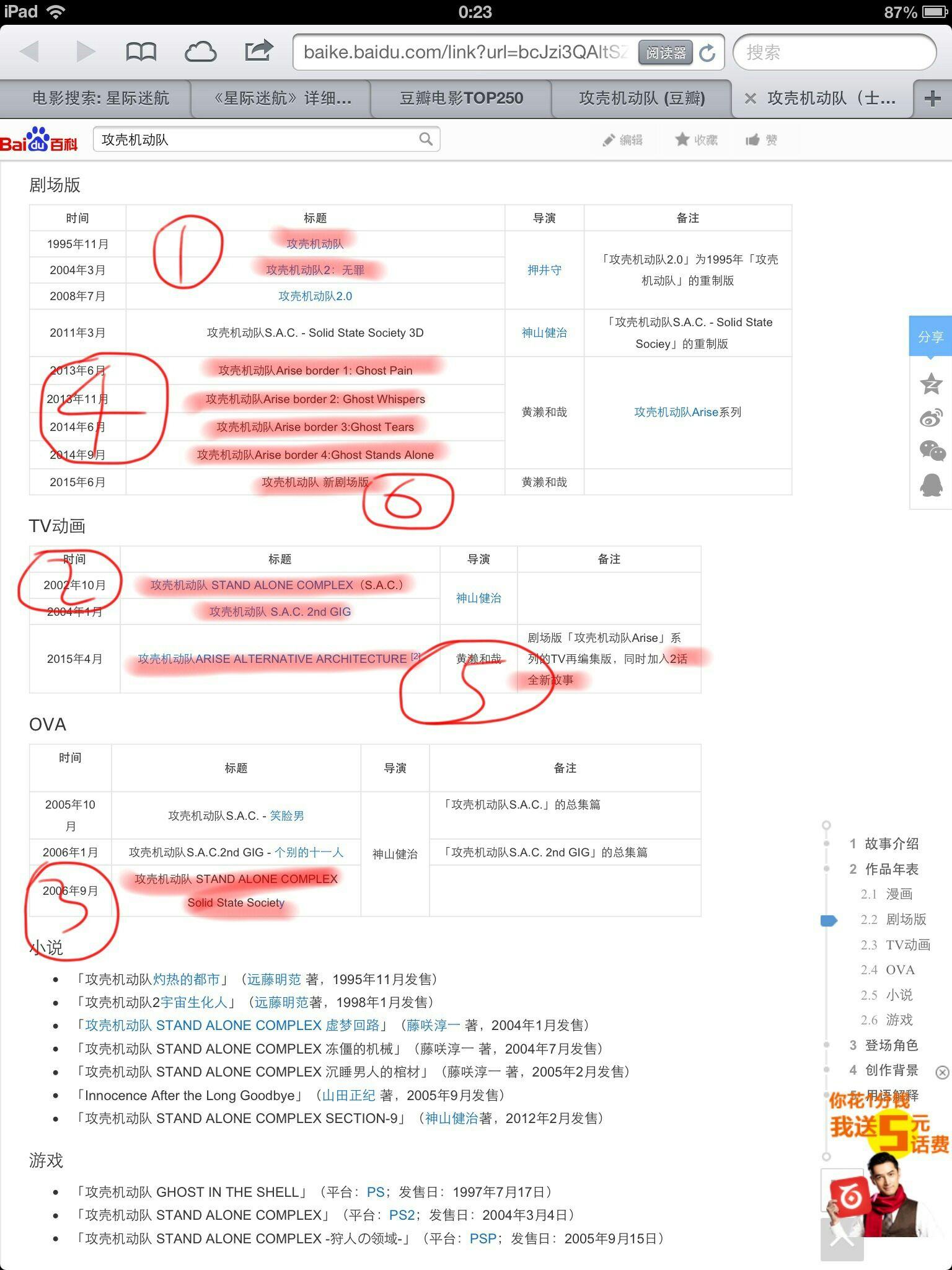 《攻壳机动队》系列中有哪些的作品?推荐的观