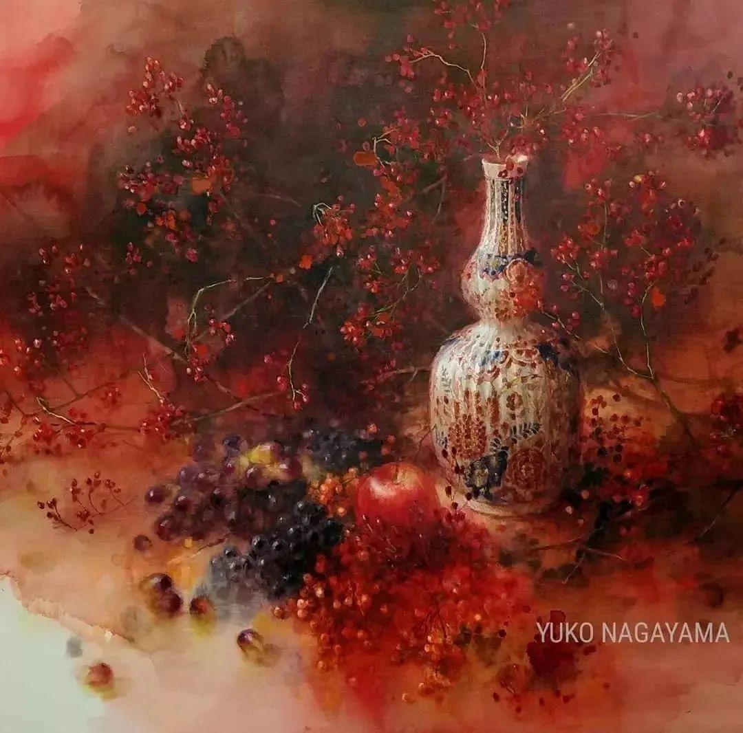 美哭她是日本国宝级水彩大师遗世独立用一只笔画出了一花一世界的东方