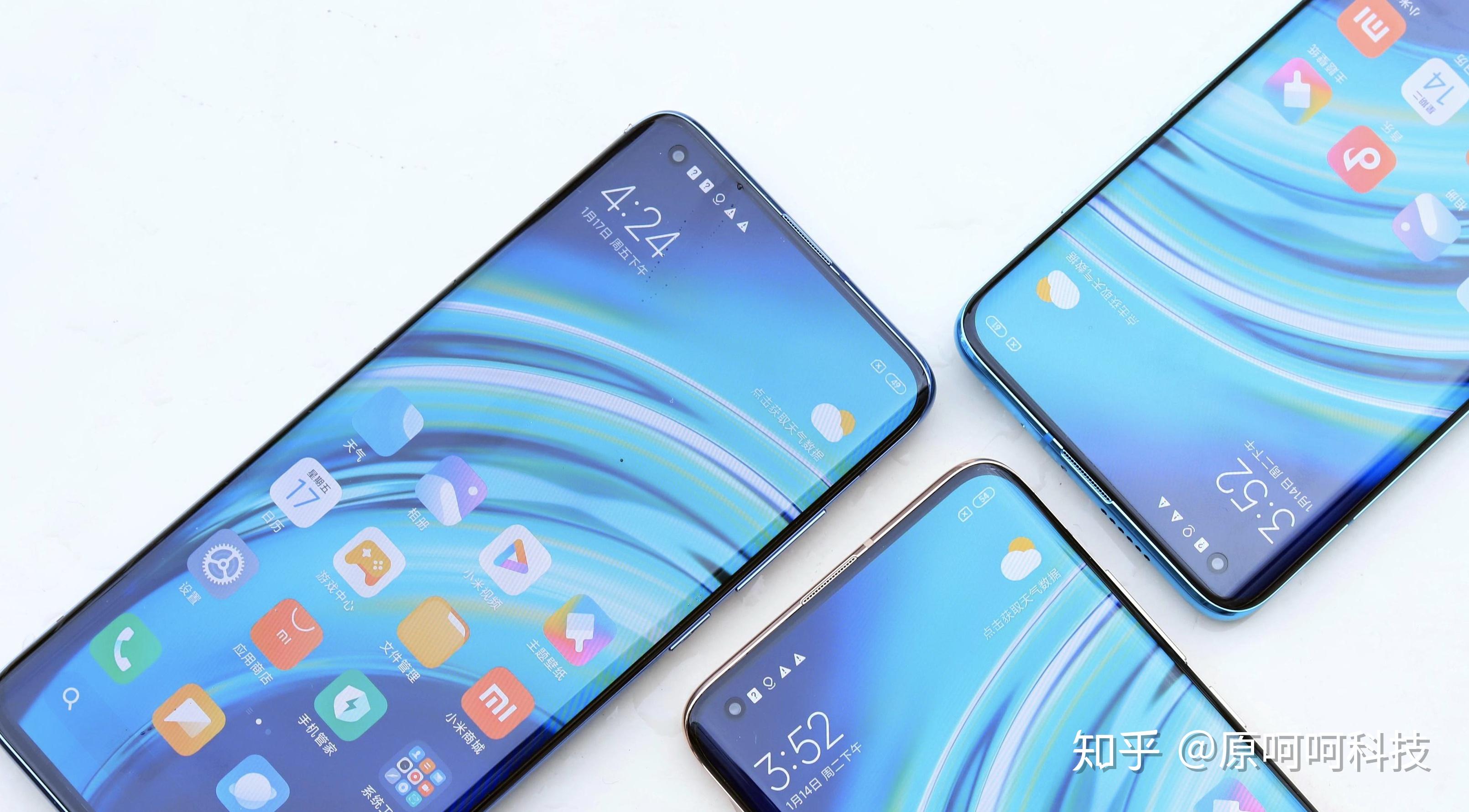 67英寸amoled显示屏位于小米 10手机的正面.