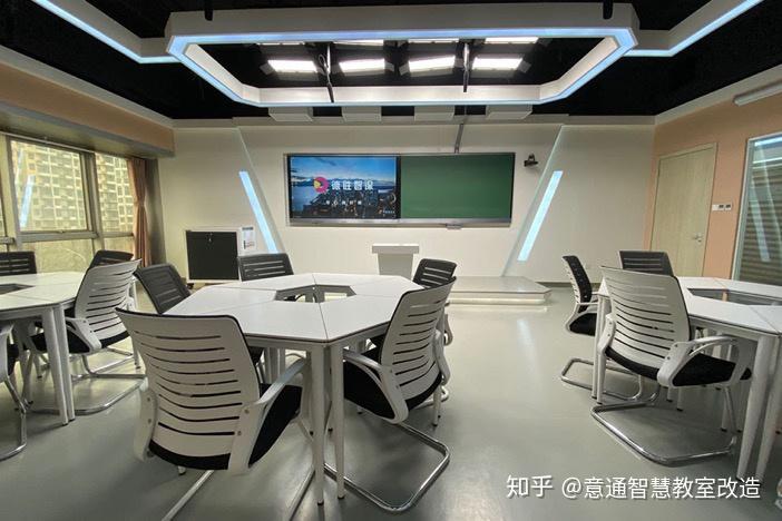 这里所说的"多屏"教室,是指智慧教室中在教室四个墙面安装4个以上的