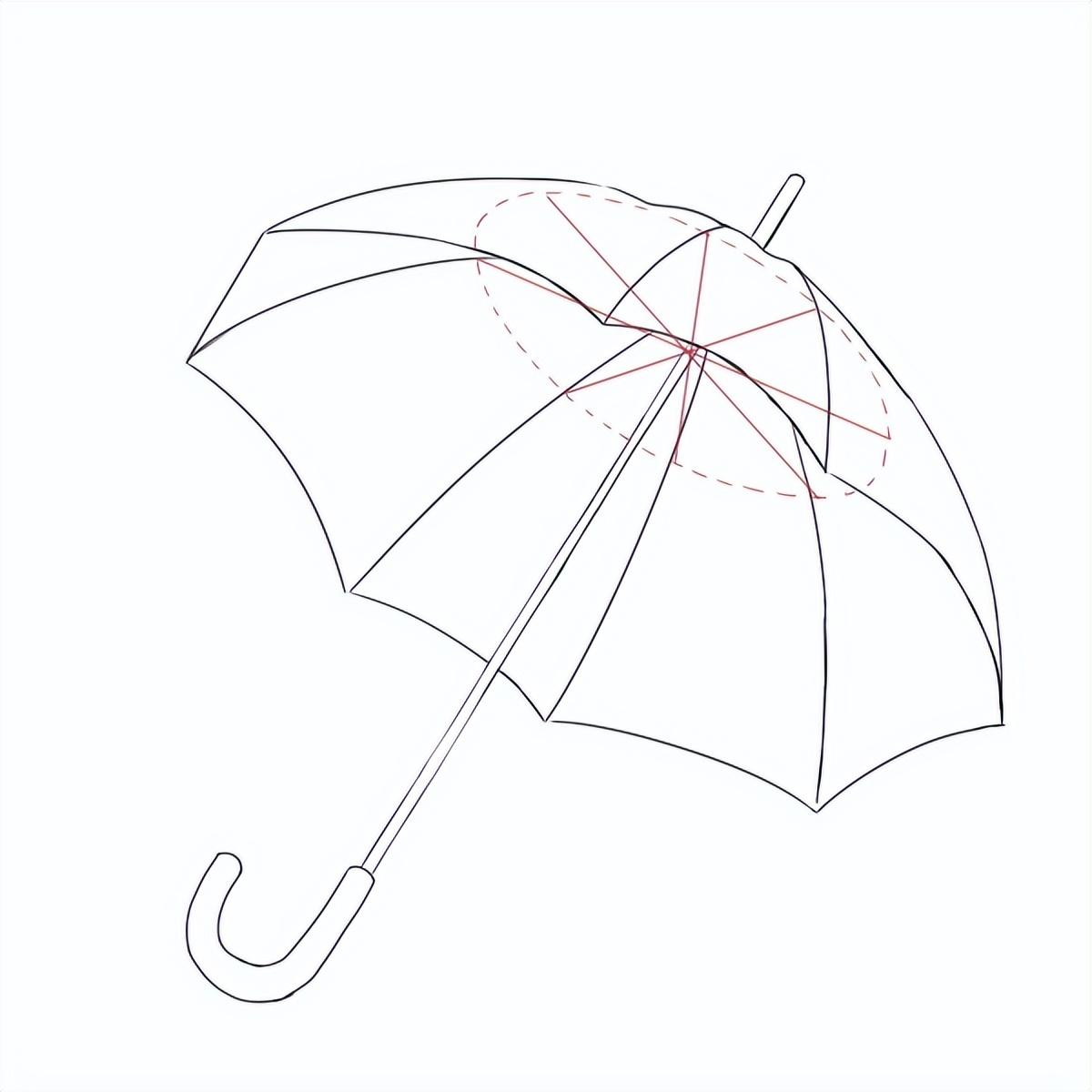 真正的雨伞怎么画图片