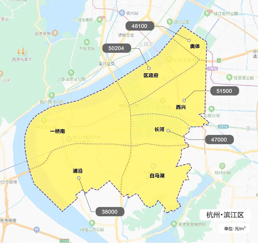 2021年杭州市行政区调整后房价最新限价图