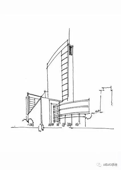 学习手绘高层建筑效果图