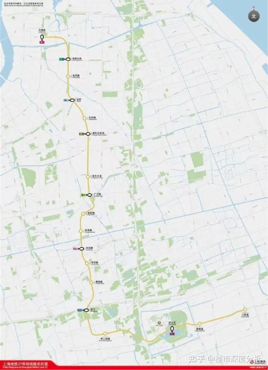 21号线一期工程:2022年7月开工,六陈路站-东靖路站,预计2027年建成