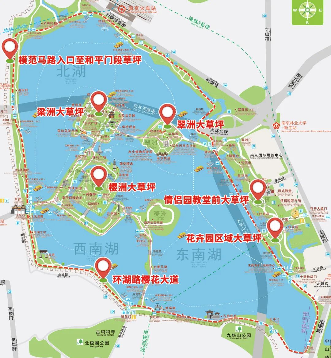 2022南京玄武湖露营地图一览 