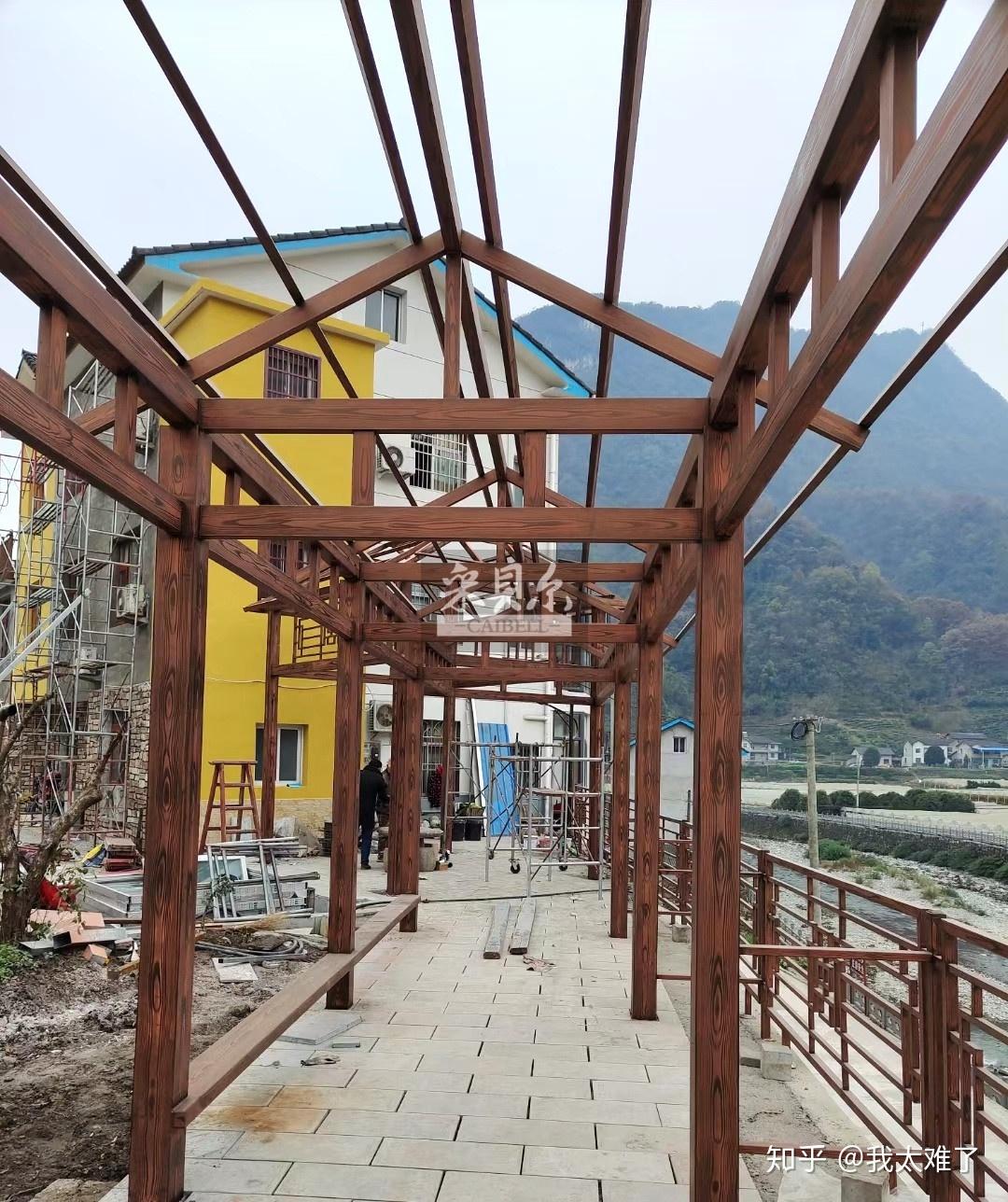 湖北廊架木纹漆——室外钢结构上做木纹漆施工方法 - 知乎