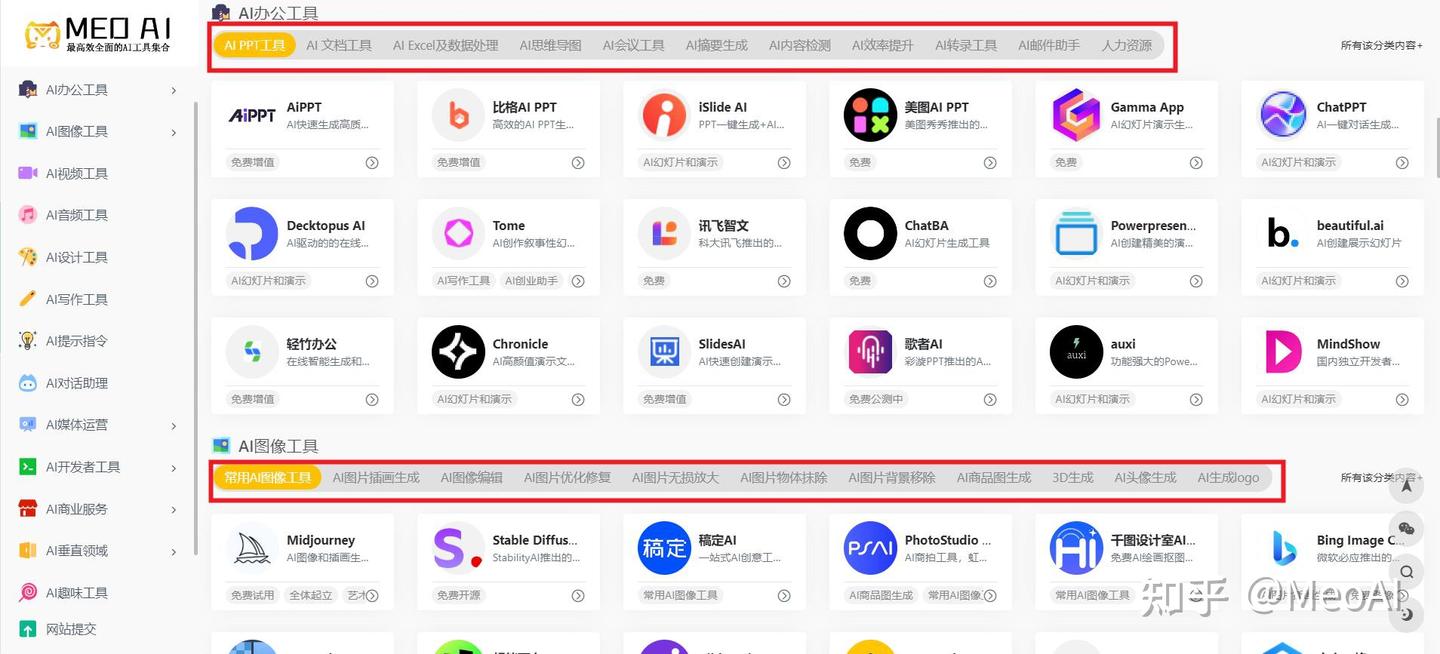MeoAI：全网最全的AI导航网站，17000+AI工具，整理全网的免费AI工具 - 知乎