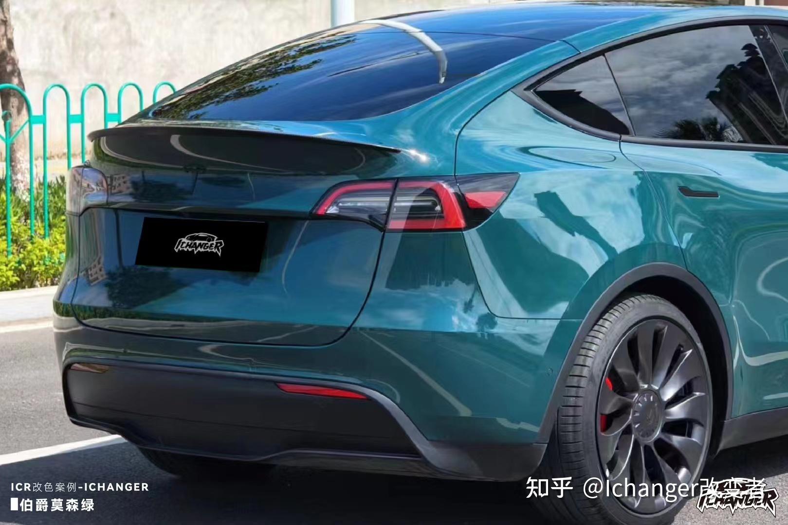 特斯拉modelyichanger改色膜伯爵莫森绿雍容大气之感