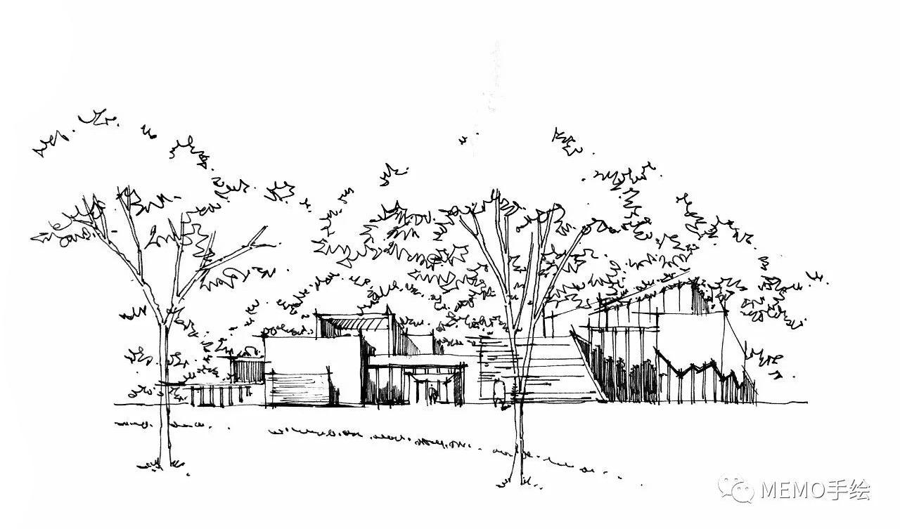 手绘教程手绘景观小景