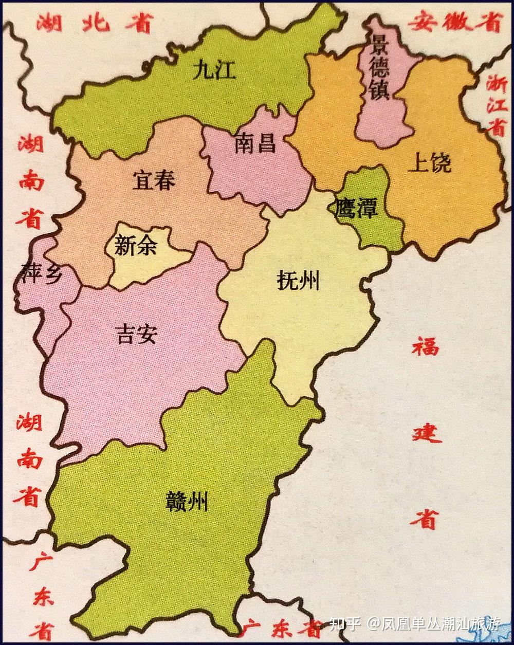 江西省在地图上的位置图片