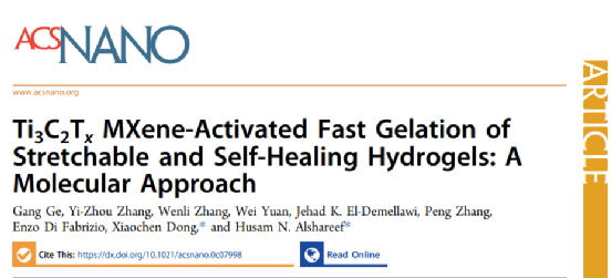 南京工业大学董晓臣acsnanomxene激活快速凝胶化一种分子方法