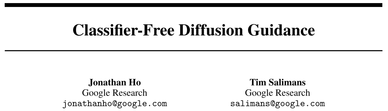 Classifier-Free Diffusion Guidance (Classifier-Free Diffusion) - 知乎