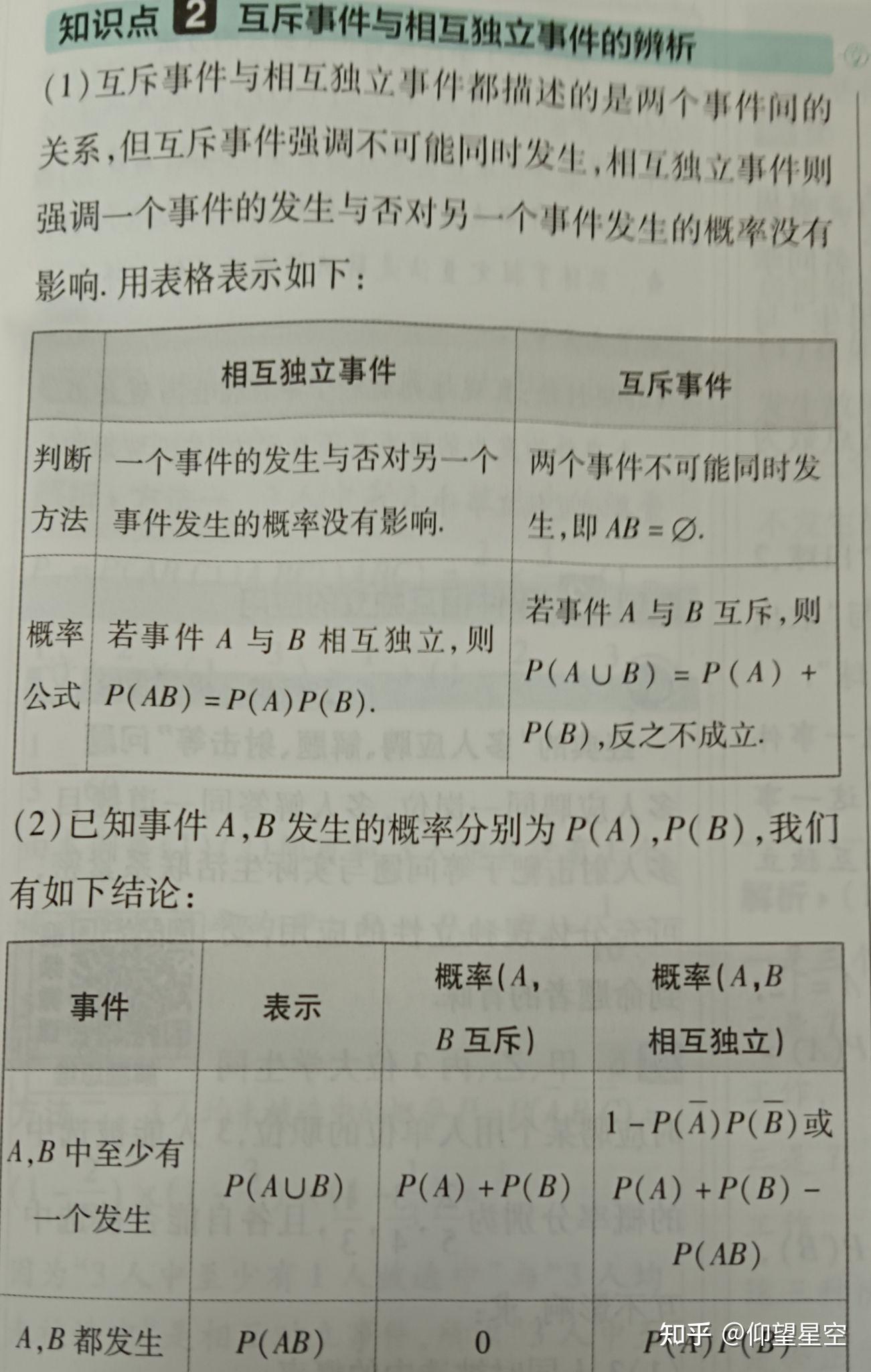 互斥事件与独立事件的辨析 - 知乎