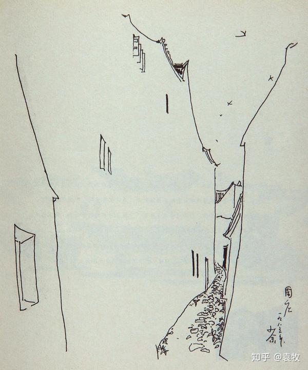 吴冠中速写 吴老曾在建筑学院教授绘画