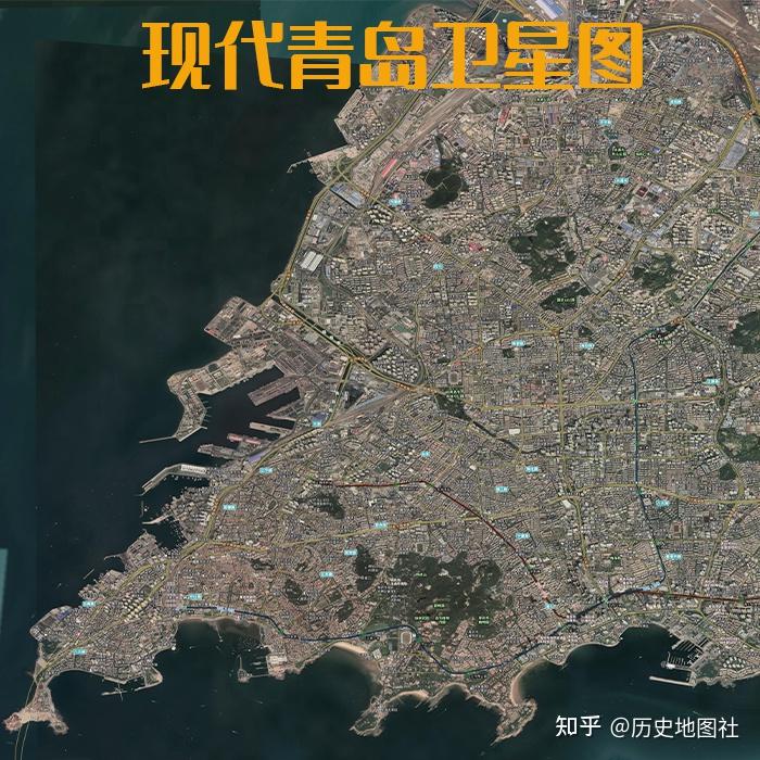 青岛实景地图卫星地图图片