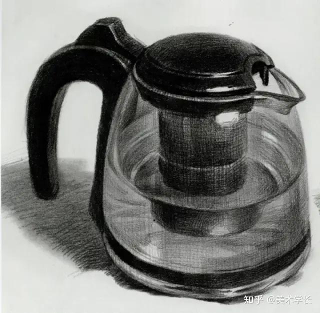 素描静物容器界四巨头陶罐玻璃瓶塑料瓶不锈钢该怎么画