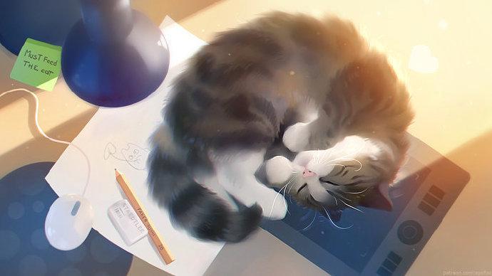 插画师画的小猫咪睡颜超可爱 - 知乎