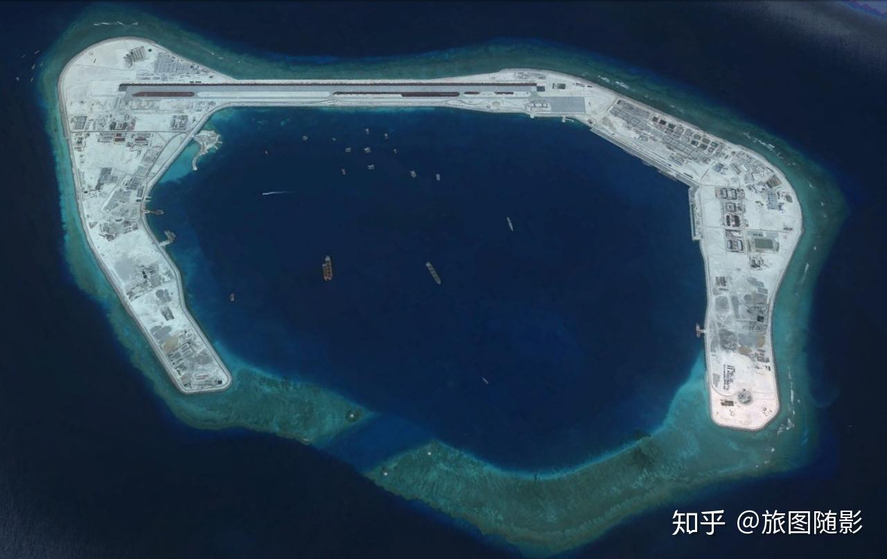 衛星航拍南沙群島三大人工島都建有機場第一大是美濟島