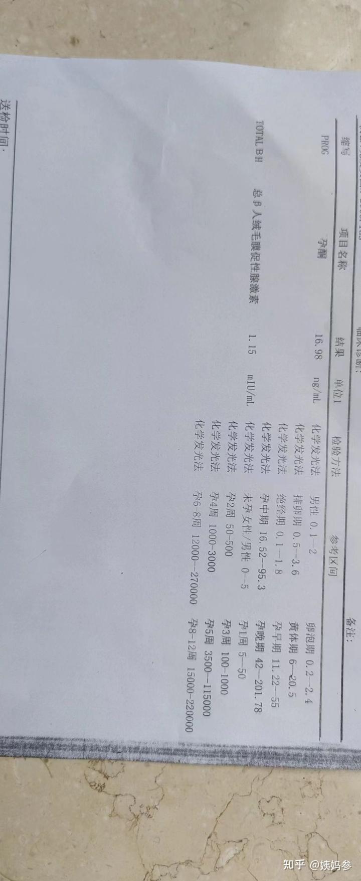 刚怀孕的验血单子图片图片