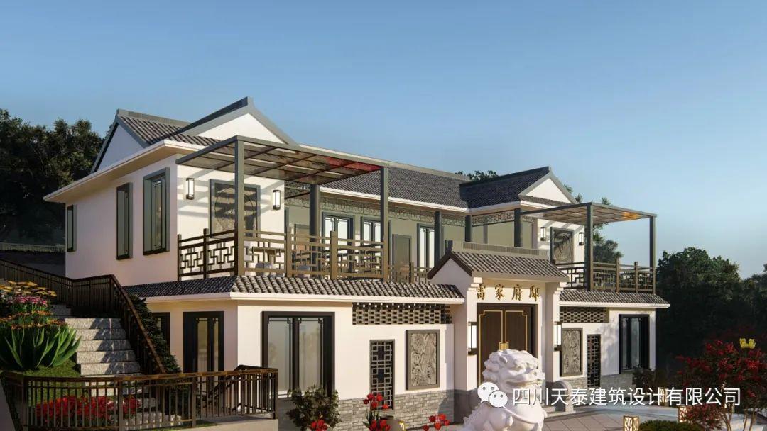 四川安岳二层乡村新中式别墅,带堂屋设计,兄弟双拼建房施工图纸 - 知乎