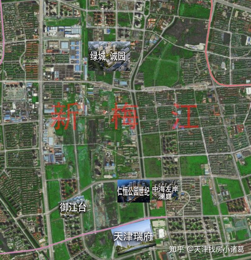 如今新梅江板块内,在售中的新老楼盘形成大组团:仁恒公园世纪,御江台