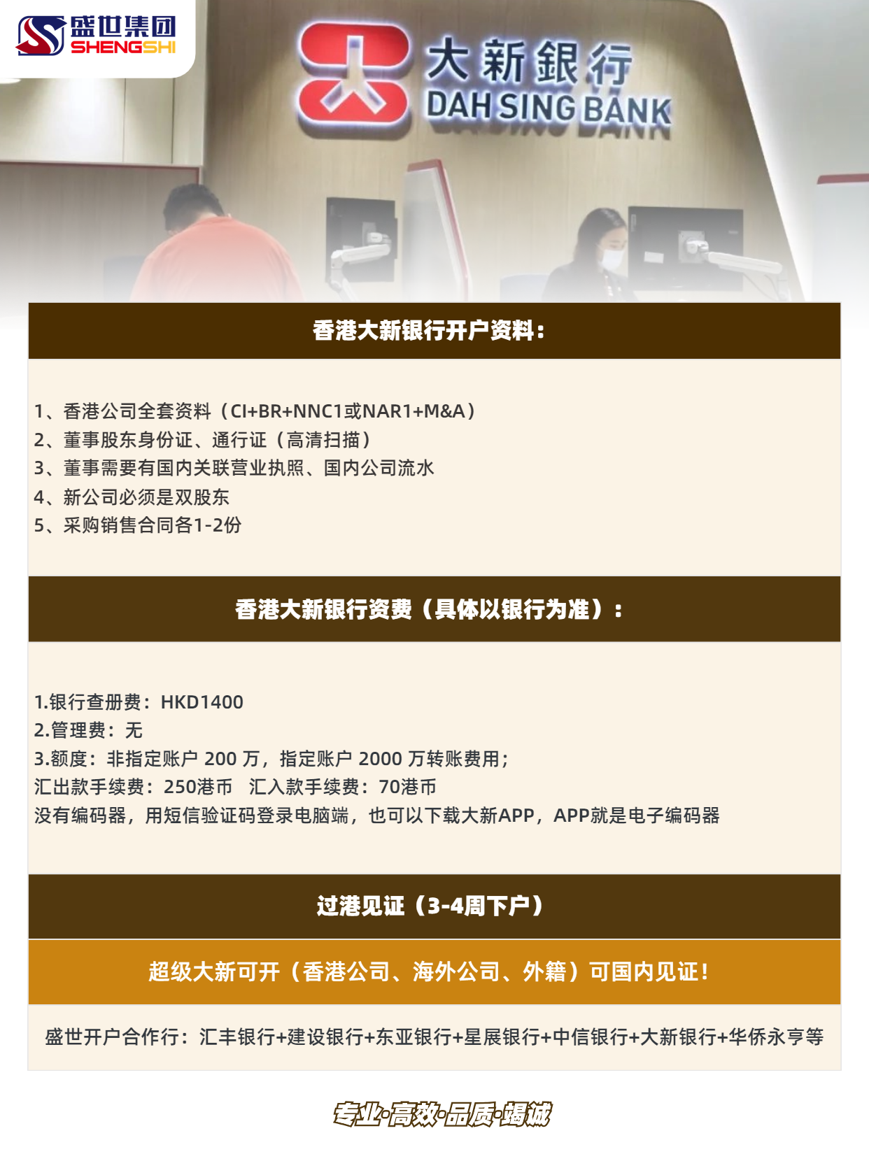 2024年香港大新银行开户
