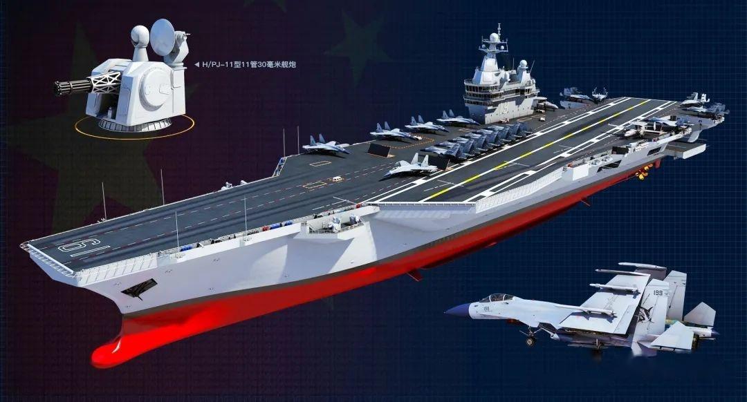 美媒中国第四艘航母不是核动力排水量10万吨搭载隐形无人战机