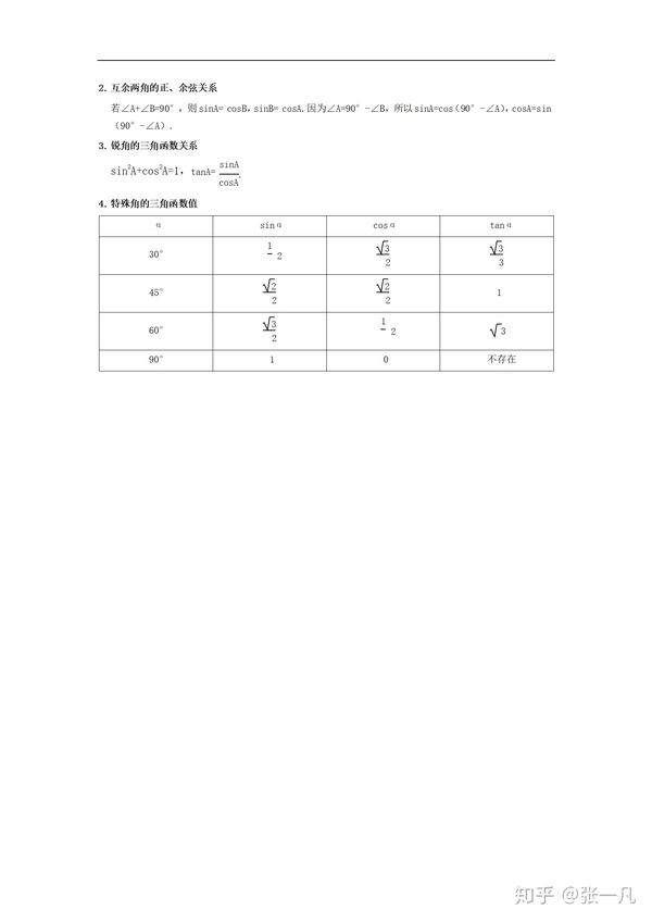 初中数学 3年公式合集 中考数学必背公式 可打印 知乎