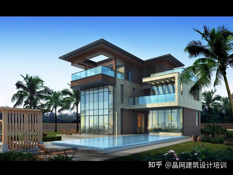 切割柱体边缘异形柱╟设置柱体材质小别墅建模案例 实战效果图小别墅