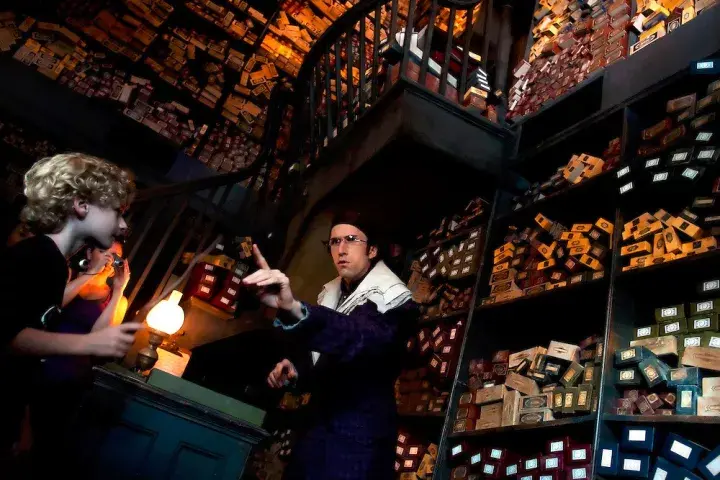 走入小小的奥利凡德魔杖店,几千个狭长的纸盒几乎码到天花板.