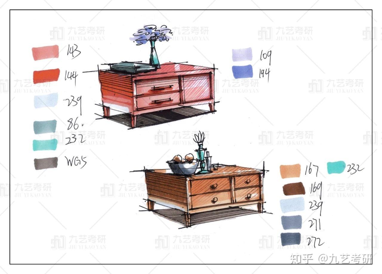「环艺室内篇ii」不同种类材质の手绘线稿及马克笔上色 - 知乎