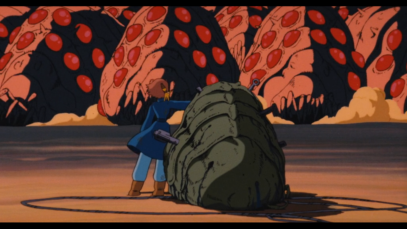 还有娜乌西卡抱着王虫幼虫,站在朝风之谷奔去的,已经